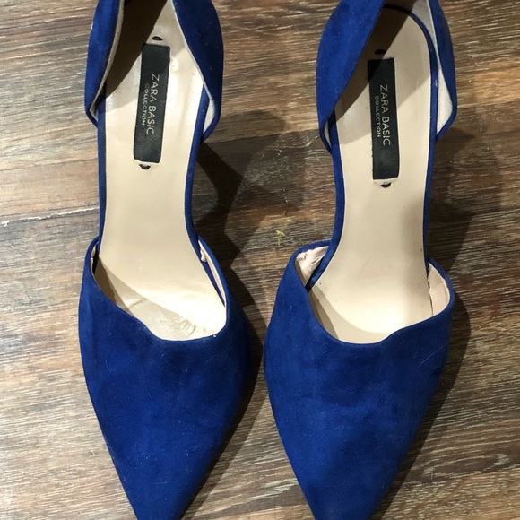Zara Basic blue pointy toe heels Size 6 - Picture 3 of 11